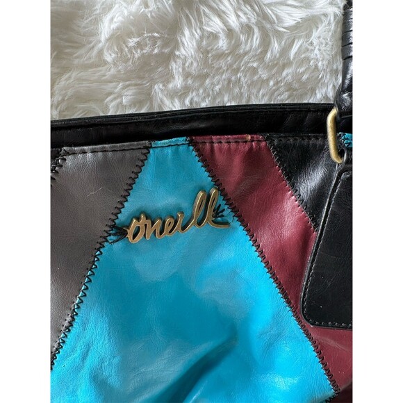 O'Neill Tote Shoulder Bag Womens Large Multicolor Patchwork Drawstring - Picture 2 of 11